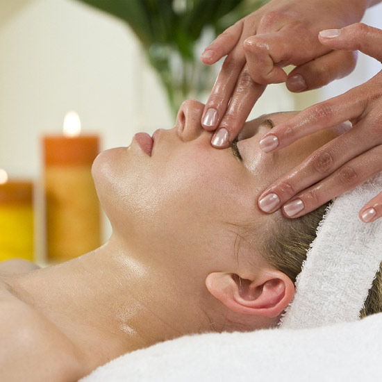 woman getting a facial