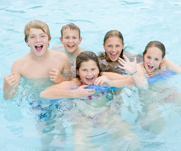 kids swimming at camp