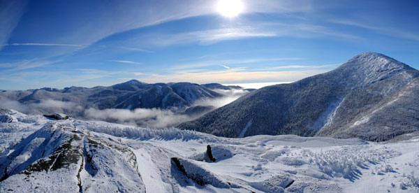 Wright peak summit in winter