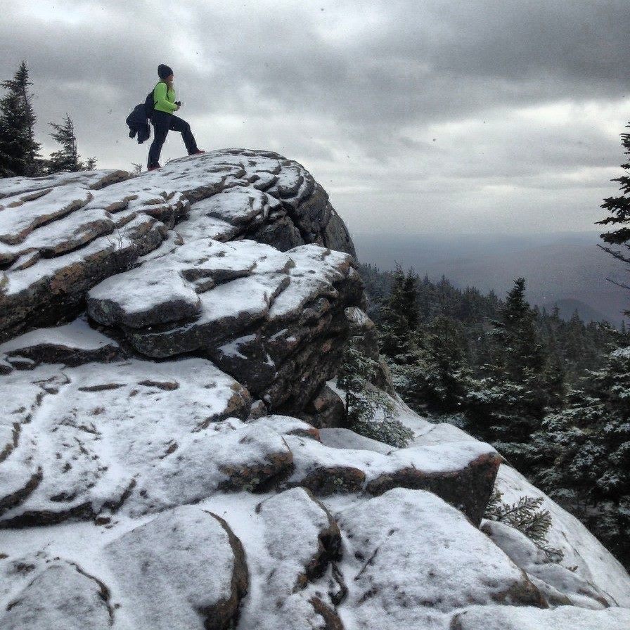 Alicia Boughton: Enjoying the view from the top of Crane Mountain.