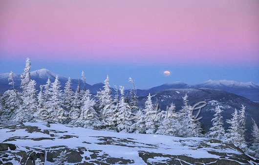 evening twilight on ampersand mountain