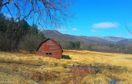 old red barn outside of keene