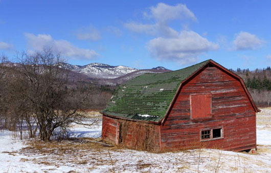 old red barn