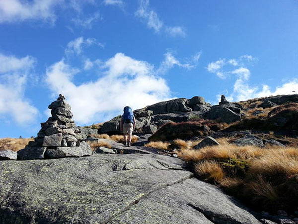 hiker in the adirondacks