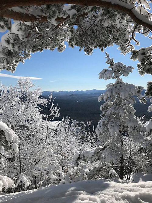 summit of baker mountain in the winter