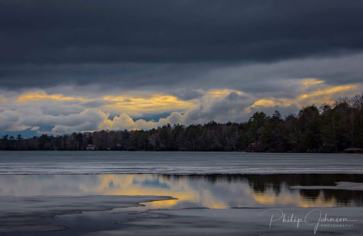 sunset on caroga lake