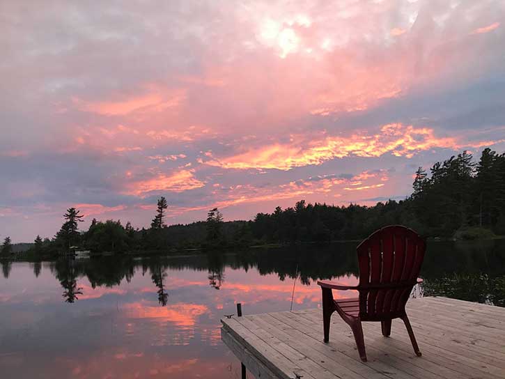 sunset on hoel pond