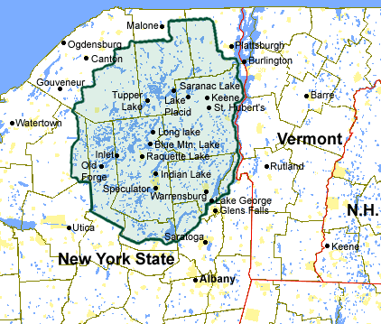 Map of eastern Upstate New York & Vermont