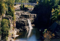 rock ledges in Ausable Chasm