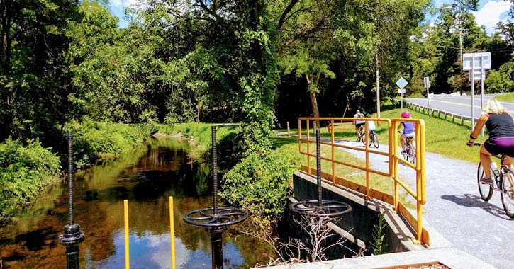 biking on warren county bike path