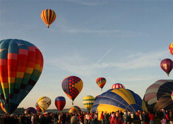 a hot air balloon launch