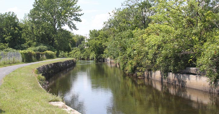 canal along a path