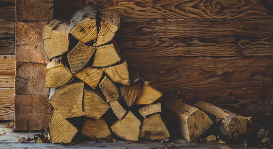 a stack of firewood