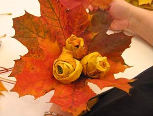 Roses Made From Maple Leaves