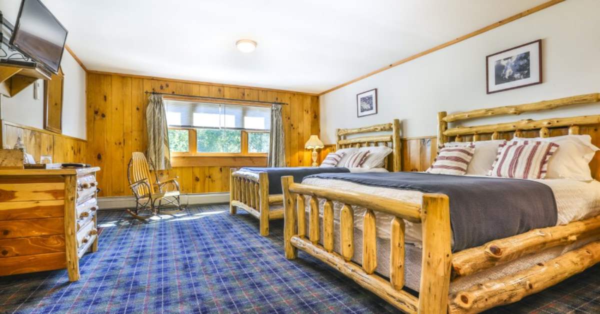 cottage room with two beds