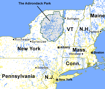 Map of the Northeast US