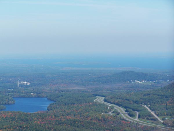 Aerial view of Adirondack Northway (I-87) near Chesterfield NY