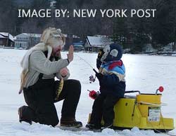 Ice Fishing In The Adirondacks On Connery Pond