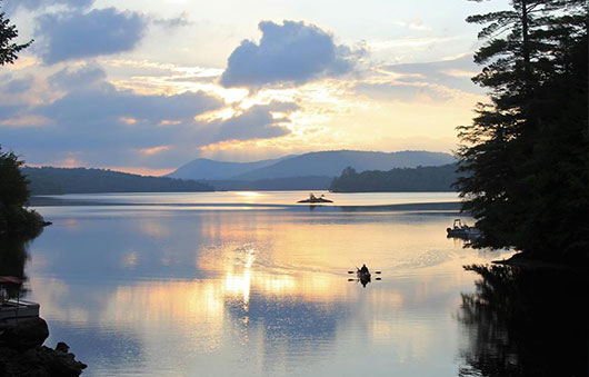 paddler on a lake