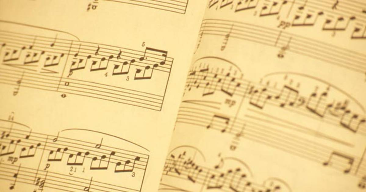 sheet music on paper