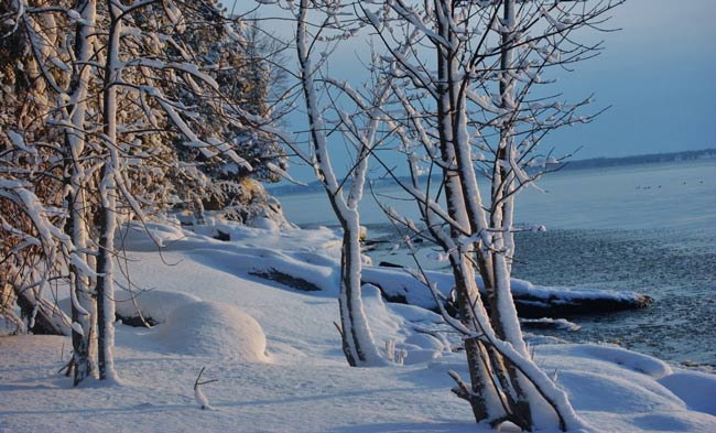 Snow at Lake Champlain