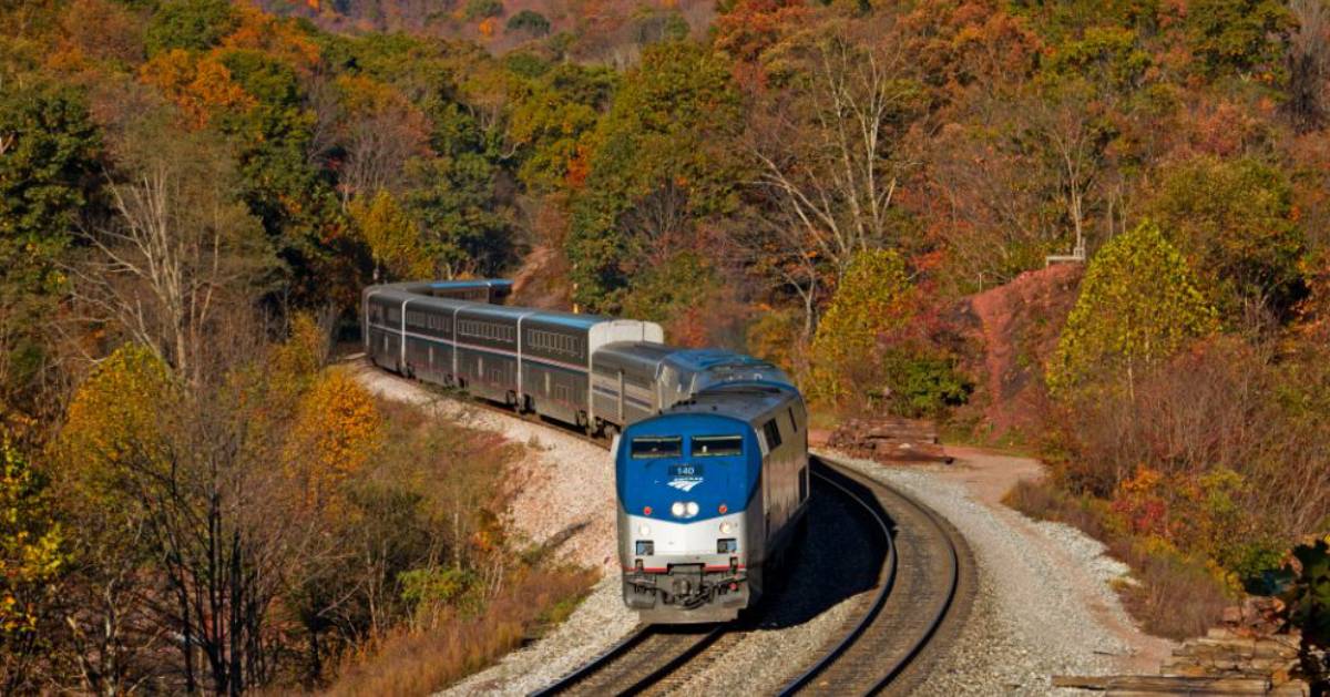 a train going through the country