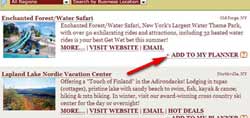 Trip planner screenshot with arrow to 'add to my planner'