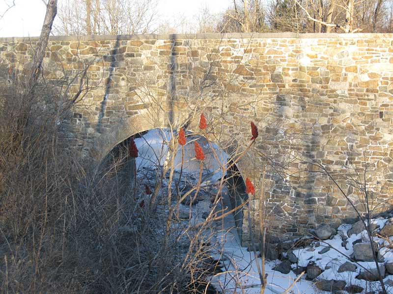 Historic stone arch bridge built in the 1800s in Argyle ny