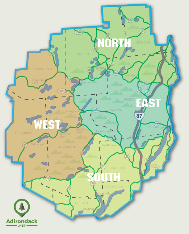 adirondack region map