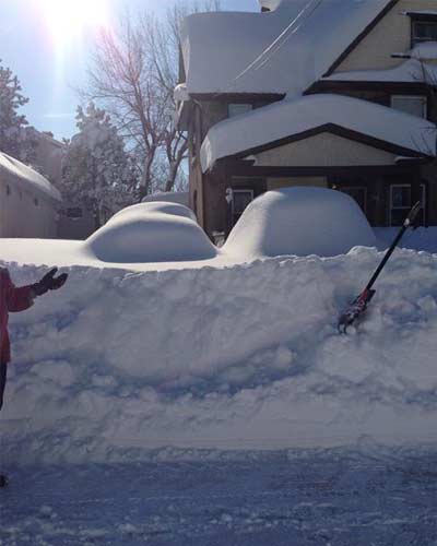 large snow bank